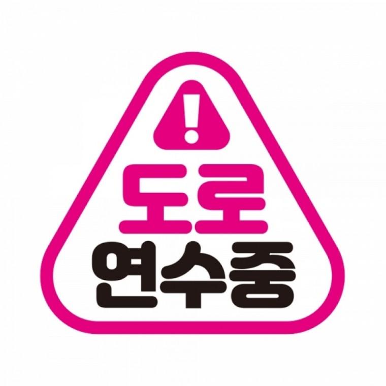 도로연수중1 반사 자석 자동차스티커 14x13cm
