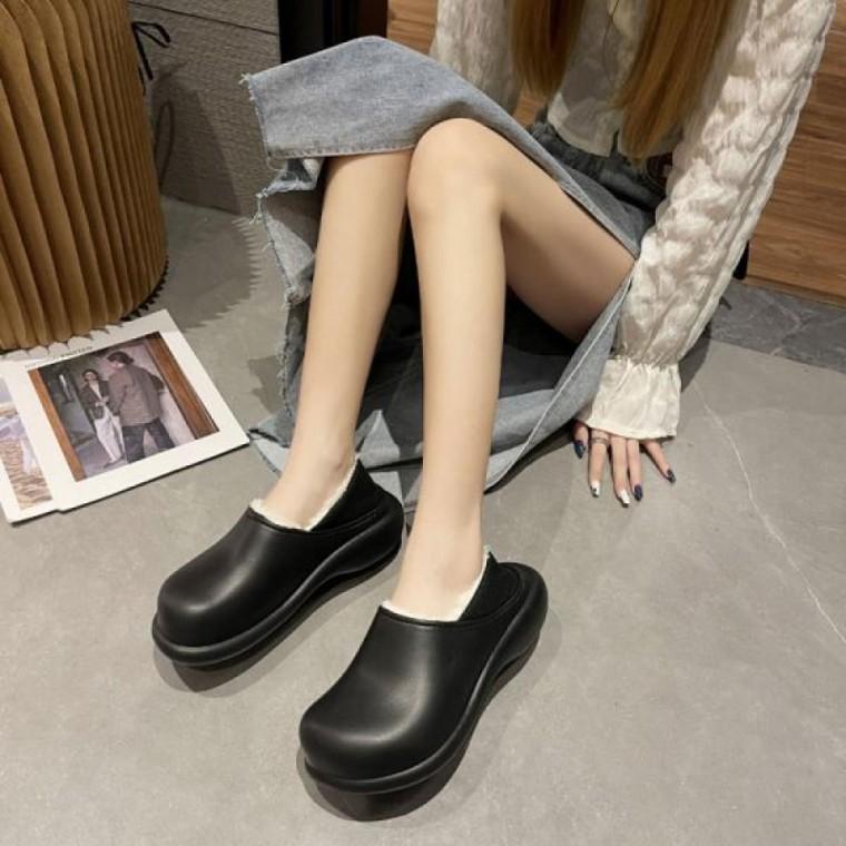 EVA 캐주얼 남여공용 투웨이 털단화 슬리퍼
