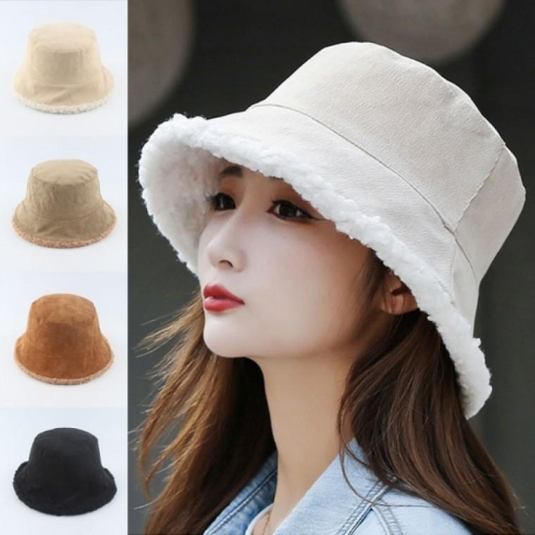 겨울모자 여성모자 겨울벙거지 양털 뽀그리 코듀로이 버킷햇