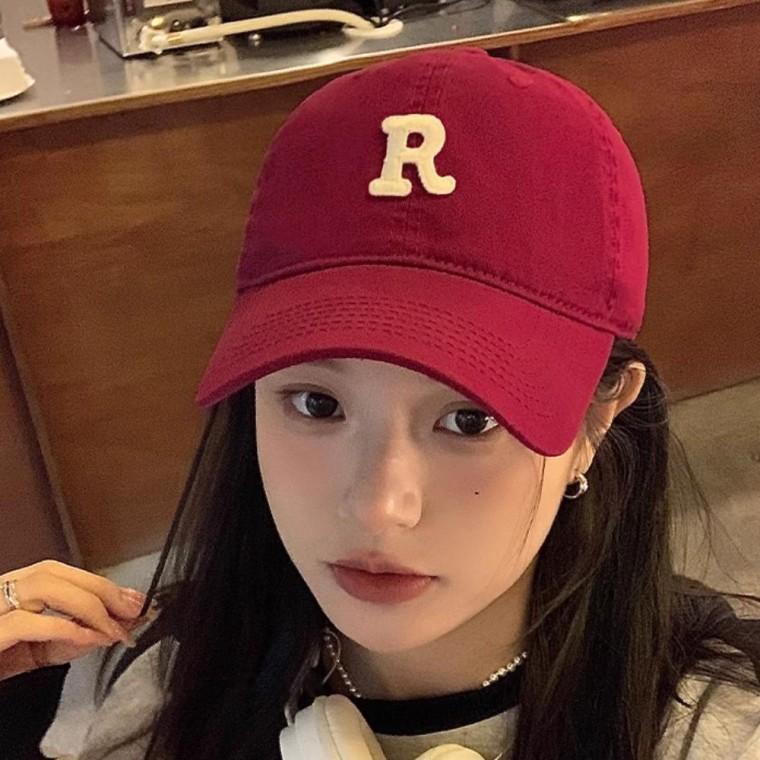 고급 사계절 R 야구 모자 커플 모자 마라톤 남녀공용