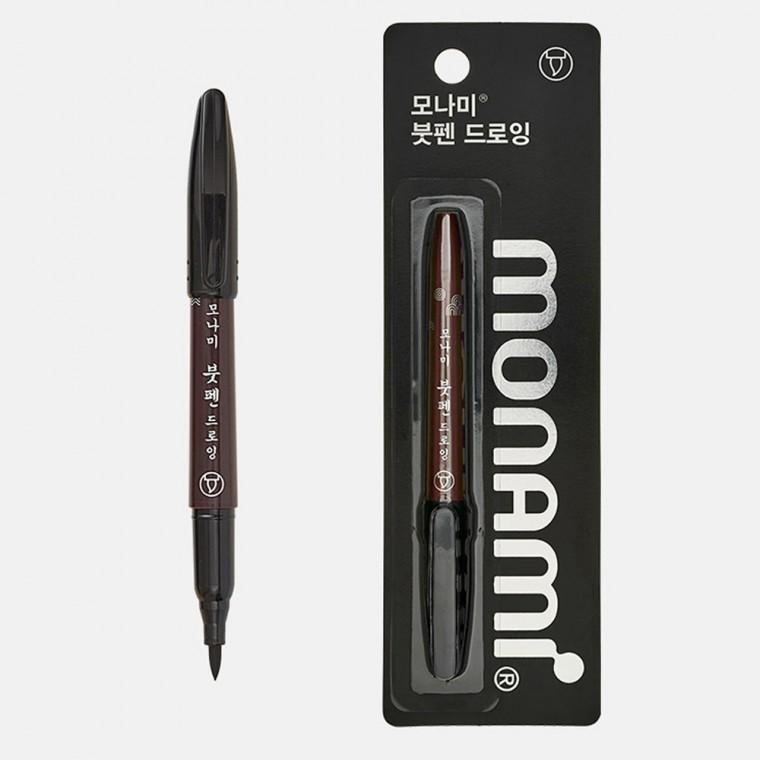 모나미 캘리그라피 붓펜드로잉 블랙 12개입 (1박스) 캘리그라피펜 붓펜 핸드레터링
