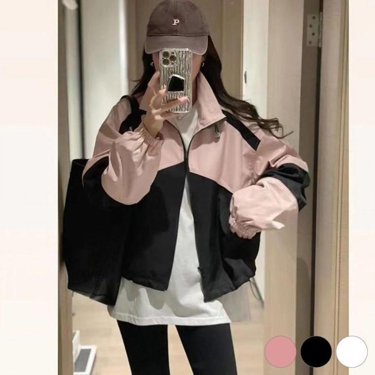 얇은 크롭 롱다운 바람막이 점퍼 집업 밍크자켓 ctr 점퍼 여성캐쥬얼
