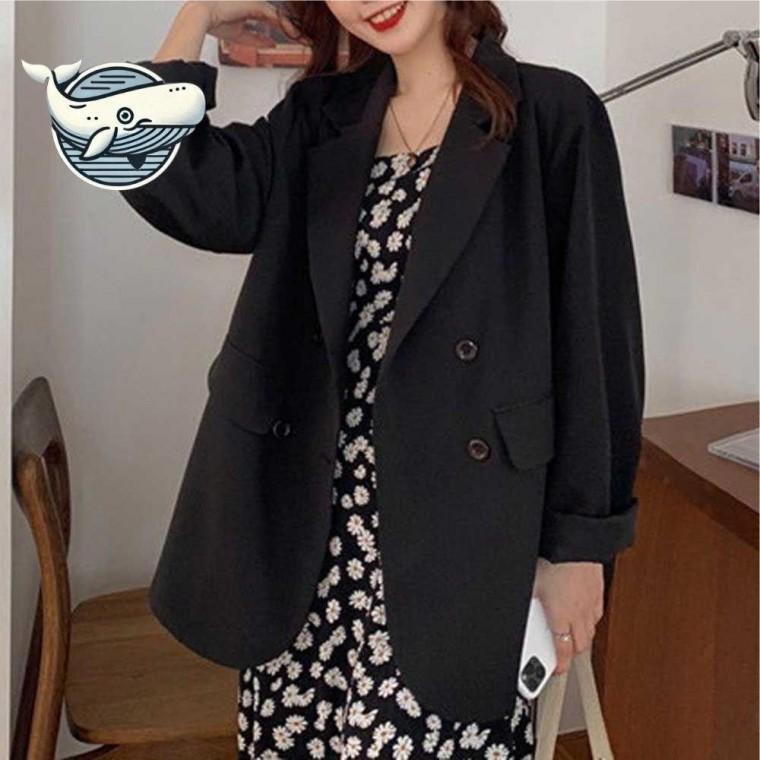 봄 캐주얼 아우터 자켓 세련된 오버핏 여름 더블버튼 여성 자켓 퀄팅 야상