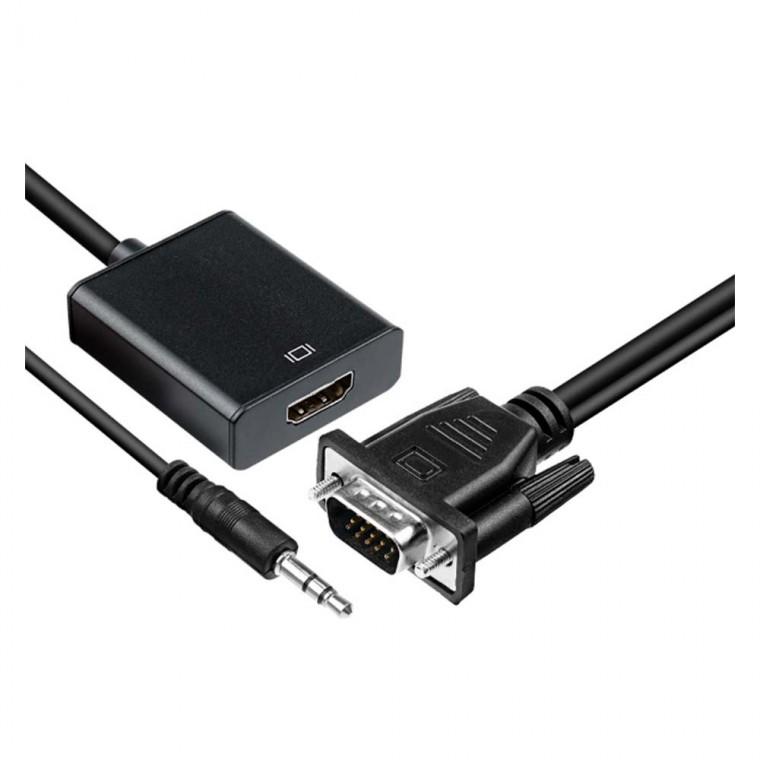 HDMI to VGA 겸용 스테레오 컨버터 TV 고해상도 출력 모니터 프로젝터 노트북 데스크탑