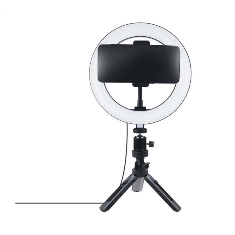 LED 원형 라이트 20cm 스마트폰 거치대 유튜브 개인방송 동영상 사진 촬영 메이크업 조명