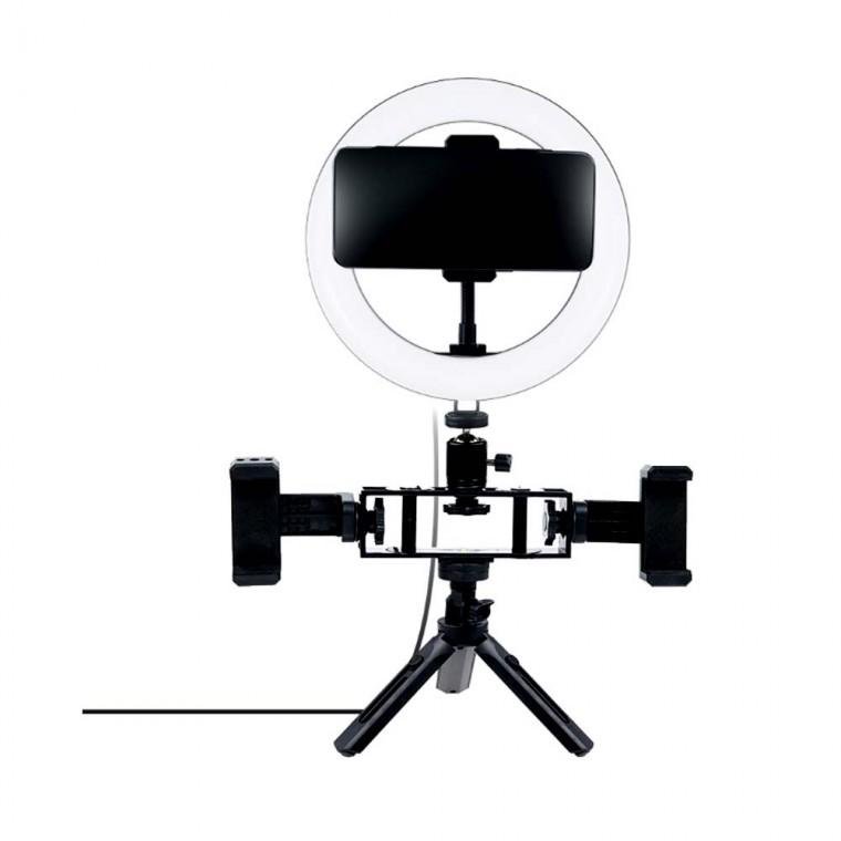 LED 원형 라이트 20cm 스마트폰 거치대 개인방송 유튜브 동영상 사진 촬영 메이크업 조명