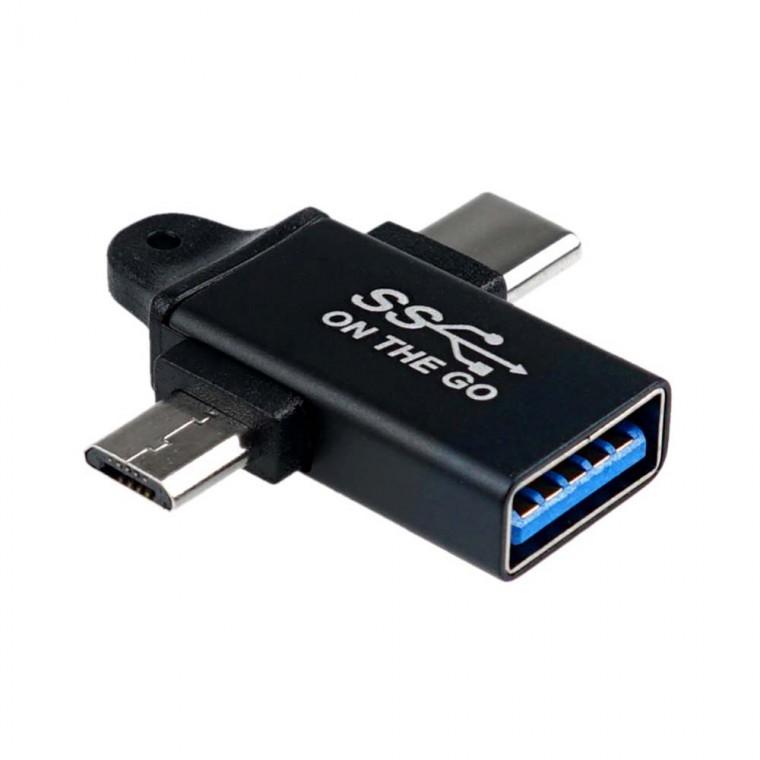 USB 3.1 3.0 C타입 A타입 5핀 2 IN 1 멀티 OTG 젠더 스마트폰 태블릿 연결 문서 동영상 MP3