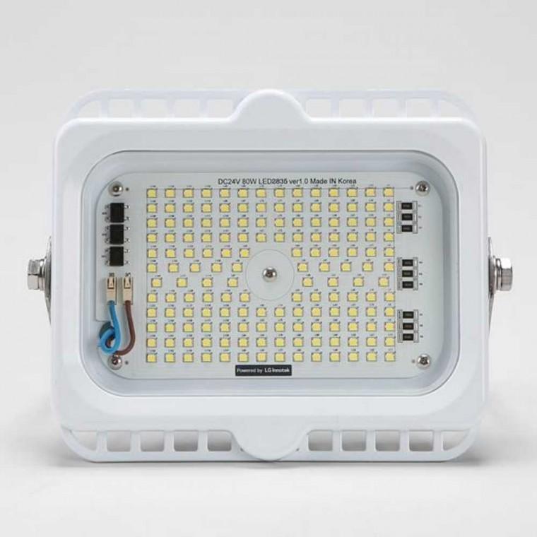 선박용 LED 투광기 DC 24V 80W 화이트 주광