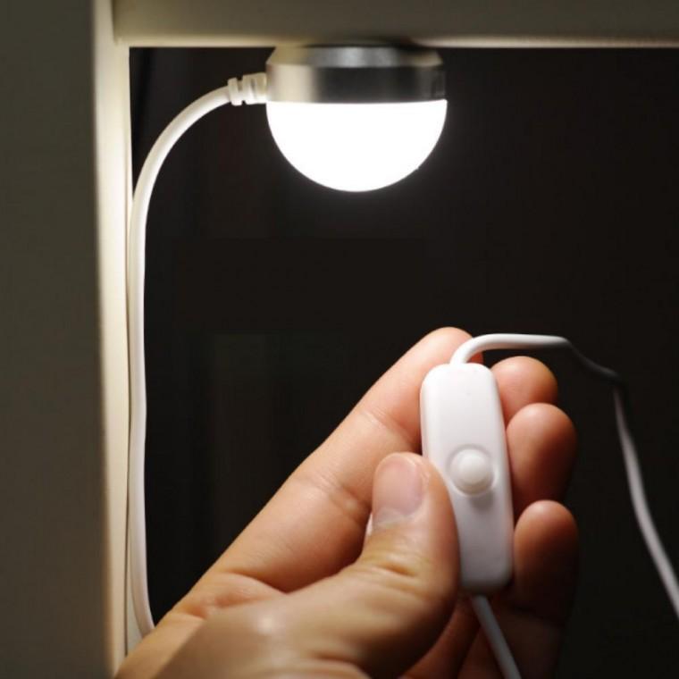 전구형 USB LED 램프 스위치 라이트 미니 조명
