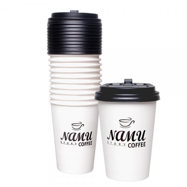 일회용핫컵 뚜껑세트 13oz 10개입 화이트