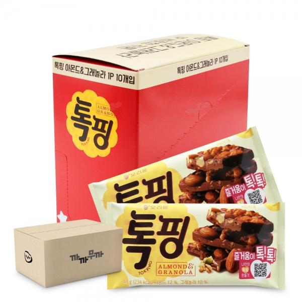 오리온 톡핑 아몬드 그래놀라 43g x 10개 (1박스-4통)