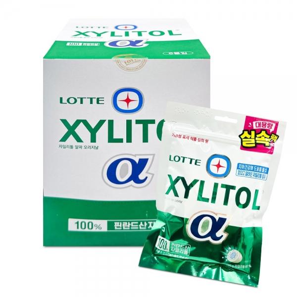 롯데 자일리톨 알파 오리지날 195g x 6개 (1통) 대용량 실속팩