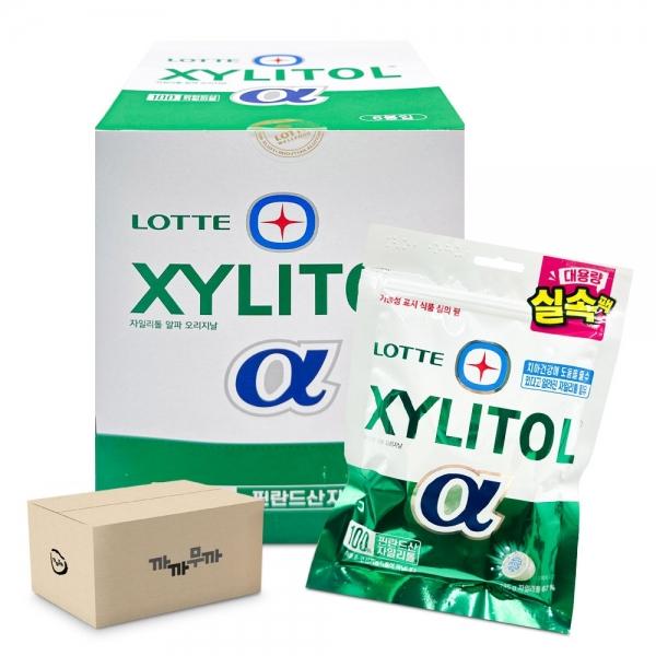 롯데 자일리톨 알파 오리지날 195g x 6개 (1박스-4통) 대용량 실속팩