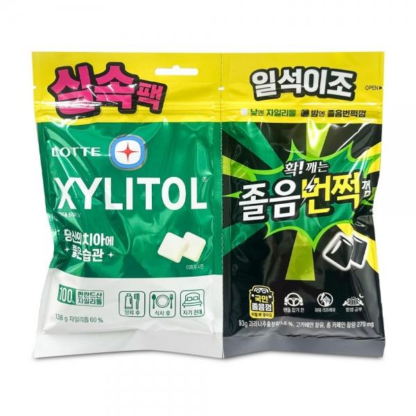롯데 자일리톨 일석이조 리필팩 (138g+93g) 대용량 실속팩