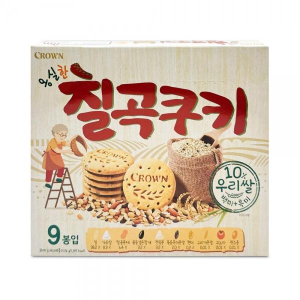크라운 옹실한 칠곡쿠키 216g 오곡쿠키