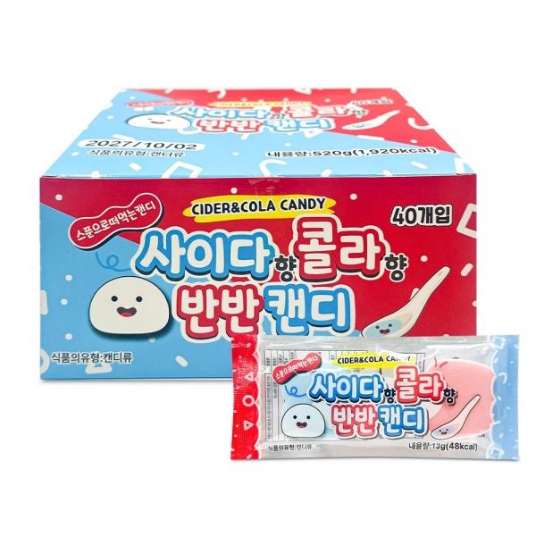 스푼으로 떠먹는 반반 캔디 사이다 콜라향 13g x 40개 (1통)