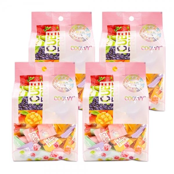coowy 쿠위 큐브 후르츠 젤리 300g x 4개 네가지맛 어쏘티드 과일젤리