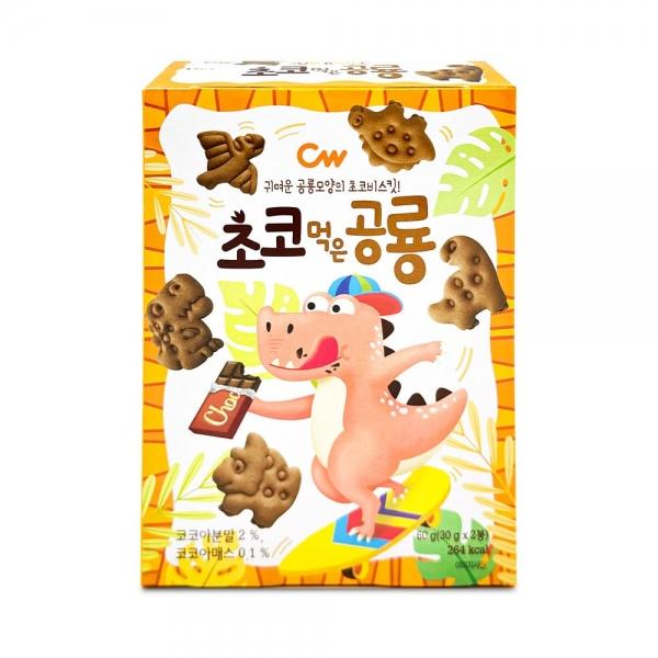 청우 초코 먹은 공룡 60g 공룡모양 비스킷