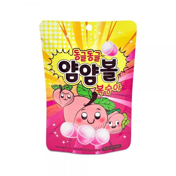 동글동글 얌얌볼 복숭아 맛 35g 달콤한 츄잉 캔디