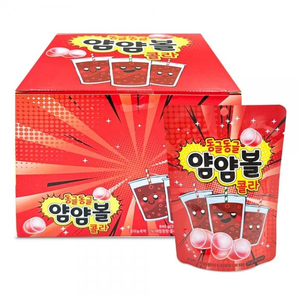 동글동글 얌얌볼 콜라 맛 35g x 24개 (1통) 달콤한 츄잉 캔디