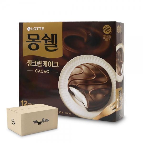 롯데 몽쉘 생크림 케이크 카카오 408g (1박스-8개)