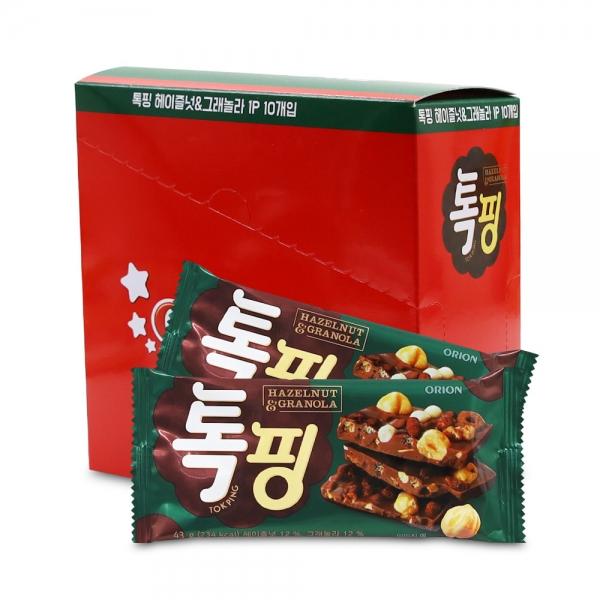 오리온 톡핑 헤이즐넛&그래놀라 43gx10개 (1통)
