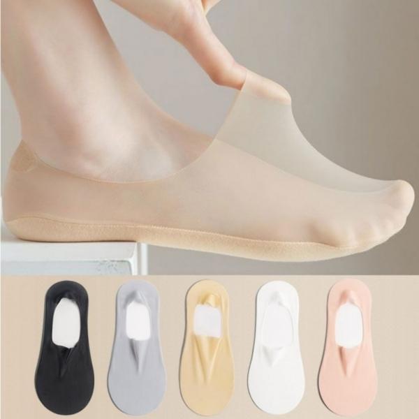 잔솔 여자 덧신양말 5P 여름 발등 덧버선 구두 실리콘