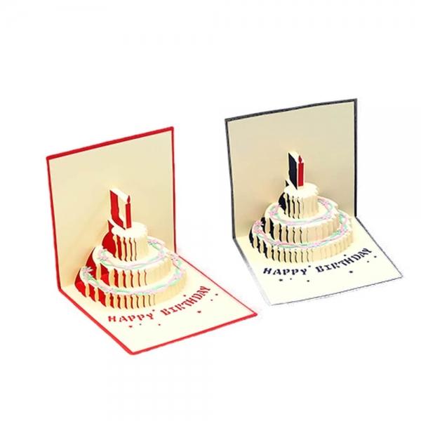 생일 축하 입체카드 레드