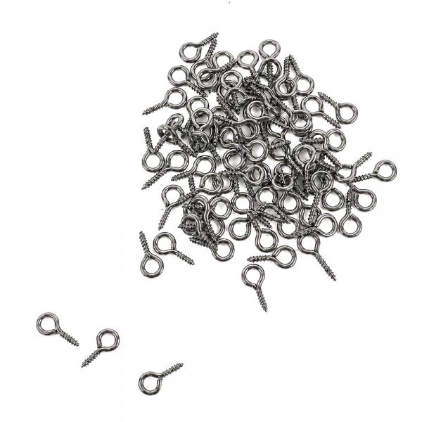 비즈공예 고리 나사 9자핀 100P 건메탈 그레이 5X10mm
