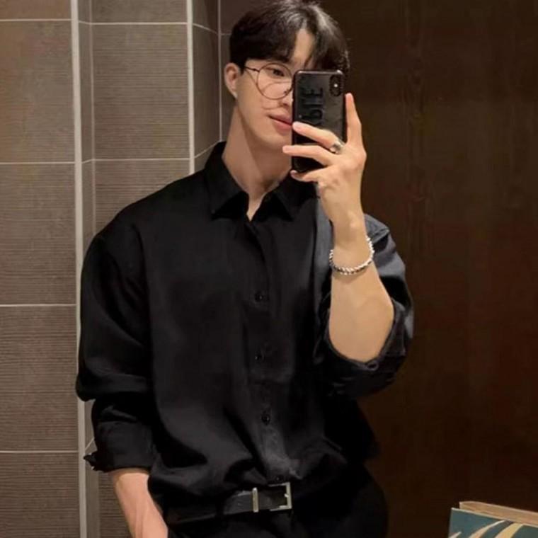 간절기 남자 남성 긴팔 하객룩 댄디 캐주얼룩 셔츠 루즈핏 데님 면 반팔 오버핏
