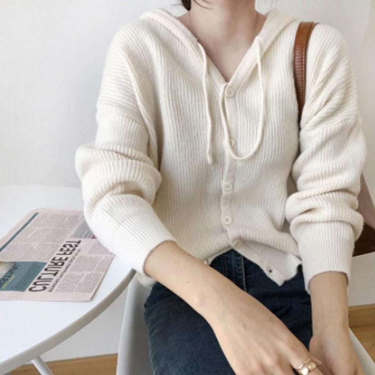 후드 니트 가디건 단추 간절기가디건 단추가디건 니트가디건 여자 여성가디건