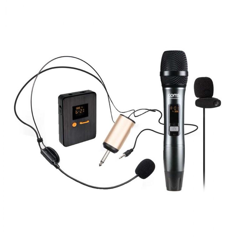 UHF 무선 마이크 핸드 핀 헤드셋 3가지 타입 강의실 여행 가이드 전시회 행사 리시버 녹음 PC 스마트폰