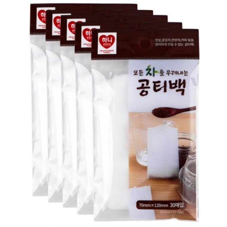 공티백 주머니 공 묶음 30매입 5개 티백 육수 하니