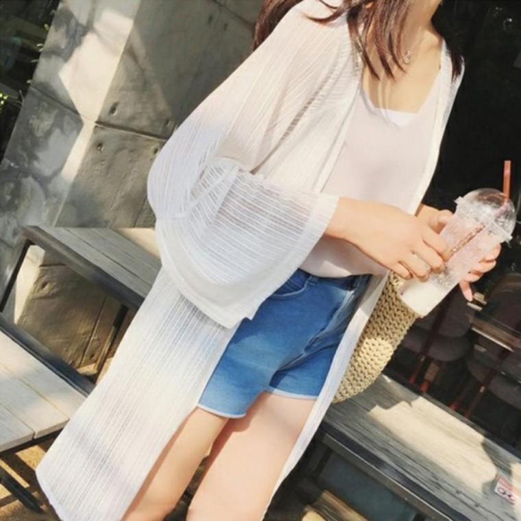 비치 로브 바캉스 해변 가디건 비키니 여름 쉬폰