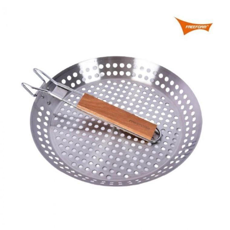 후라이팬 바베큐 캠핑용 프리폼 스텐 타공 직화 구이팬 프라이팬