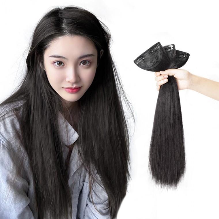 풍성한 부분 헤어피스 3p(블랙)