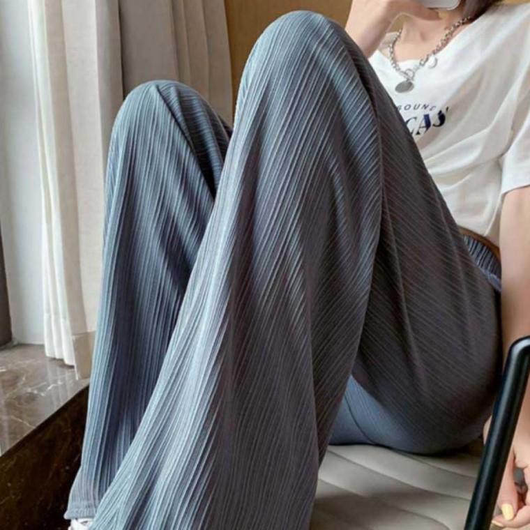 여성 데일리 밴딩 와이드 팬츠 통바지 찰랑 츄리닝 바지