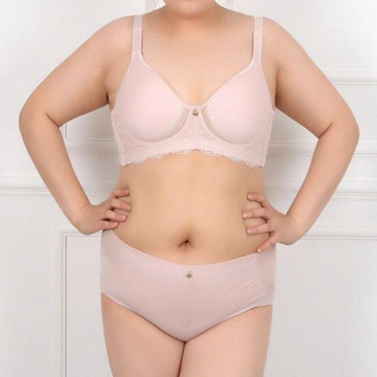 여자스러운 턴 레이스포인트 와이어 풀컵 D컵브라세트