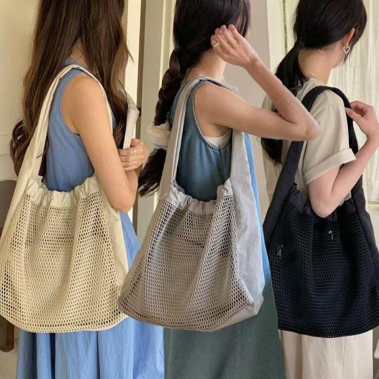 여성 나일론 가방 데일리 그물 메쉬 숄더 백