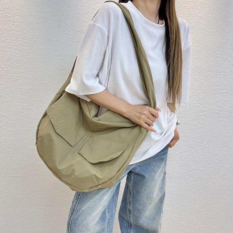 나일론 여행용 빅 숄더 대학생 데일리 가방 카키