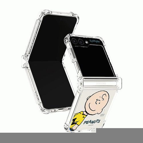 스누피 헬로 프렌즈 힌지 보호 투명 범퍼 케이스 플립7 플립7FE 플립6 플립5 플립4