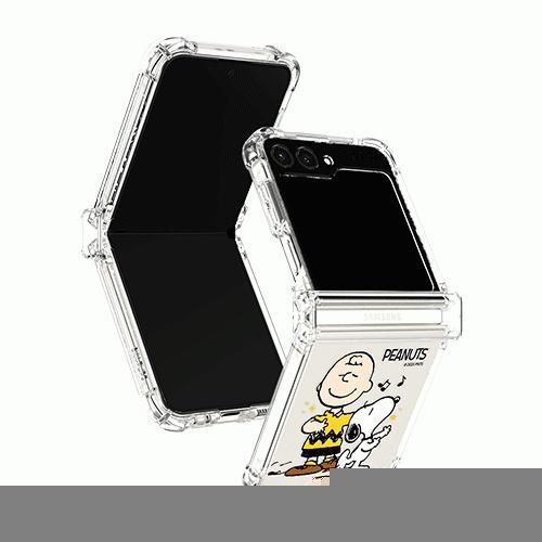 스누피 씽앤쏭 힌지 보호 투명 범퍼 케이스 플립7 플립7FE 플립6 플립5 플립4