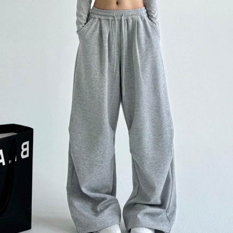 여자 와이드 트레이닝 팬츠 핀턱 밴딩 츄리닝 바지 데일리 간절기