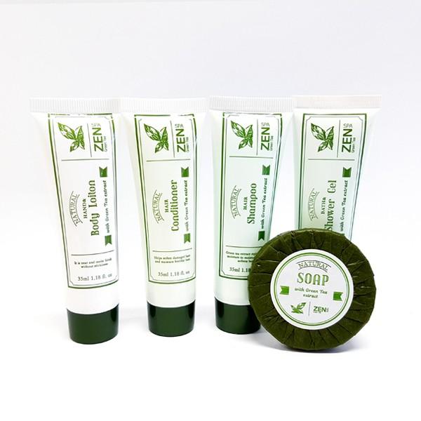 젠스파 그린티 어메니티 튜브형 35ml x 250개 (샴푸 샤워젤 컨디셔너 바디로션)