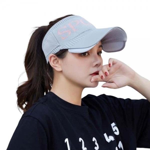 여성용 여름 스포츠 썬캡 그레이