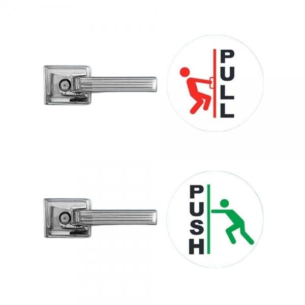 출입문 원형 안내 판넬 스티커 PULL PUSH 세트