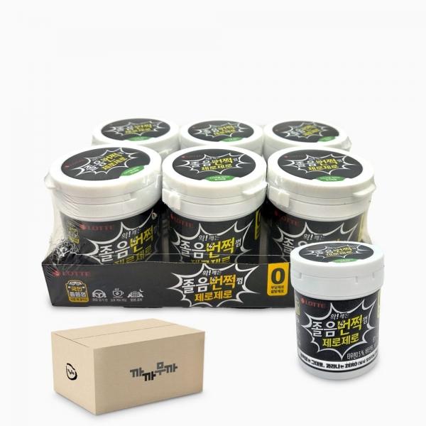 롯데 제로제로 졸음 번쩍껌 87g x 6개 (1박스-4통)