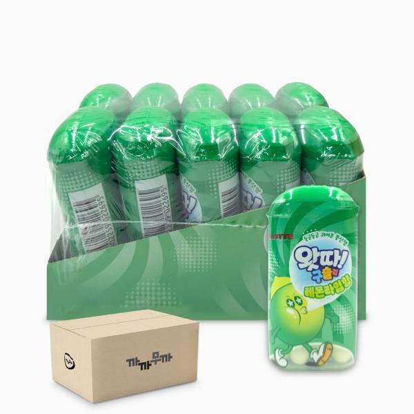 롯데 왓따! 구슬껌 레몬라임향 15g x 10개 (1박스-12통)