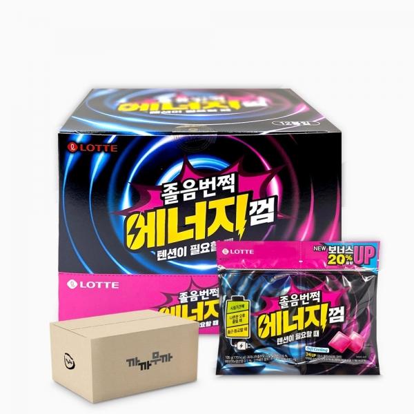 롯데 졸음 번쩍 에너지 껌 리필 팩 105g x 12개( 1박스 -2통)
