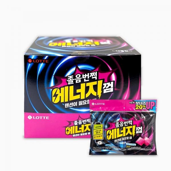 롯데 졸음 번쩍 에너지 껌 리필 팩 105g x 12개( 1통)
